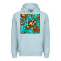 Blue Mist western sunset sunflowers seamless pattern Premium Hoodie - HRA Design Shop