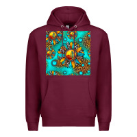 Burgundy western sunset sunflowers seamless pattern Premium Hoodie - HRA Design Shop