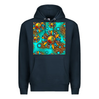 Navy western sunset sunflowers seamless pattern Premium Hoodie - HRA Design Shop