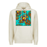 Oatmeal Heather western sunset sunflowers seamless pattern Premium Hoodie - HRA Design Shop