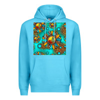 Ocean Blue western sunset sunflowers seamless pattern Premium Hoodie - HRA Design Shop