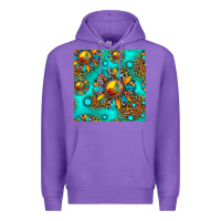 Purple western sunset sunflowers seamless pattern Premium Hoodie - HRA Design Shop