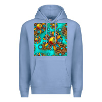 Colony Blue western sunset sunflowers seamless pattern Premium Hoodie - HRA Design Shop