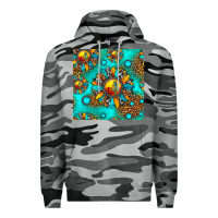 Slate Camo western sunset sunflowers seamless pattern Premium Hoodie - HRA Design Shop