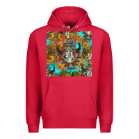 Cardinal aztec bull skull seamless pattern Premium Hoodie - HRA Design Shop