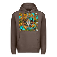 Coffee aztec bull skull seamless pattern Premium Hoodie - HRA Design Shop