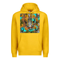 Lemon aztec bull skull seamless pattern Premium Hoodie - HRA Design Shop
