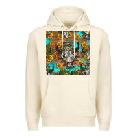 Sandshell aztec bull skull seamless pattern Premium Hoodie - HRA Design Shop