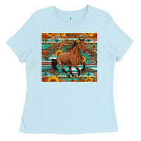 Galloping Horse Aztec Sunflower Ladies Tee | Teevron