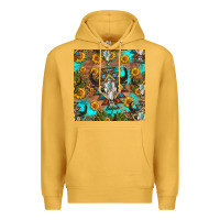 Mustard aztec bull skull seamless pattern Premium Hoodie - HRA Design Shop