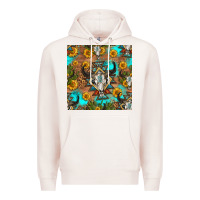 Pale Pink aztec bull skull seamless pattern Premium Hoodie - HRA Design Shop