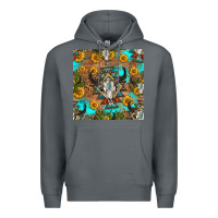 Rock aztec bull skull seamless pattern Premium Hoodie - HRA Design Shop