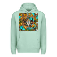 Seafoam aztec bull skull seamless pattern Premium Hoodie - HRA Design Shop