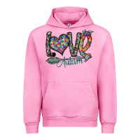 Fuchsia Pink love autism Urban Hoodie - SublimationCraftShop