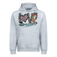 Heather Grey love autism Urban Hoodie - SublimationCraftShop