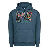 Pigment Midnight Navy love autism Urban Hoodie - SublimationCraftShop