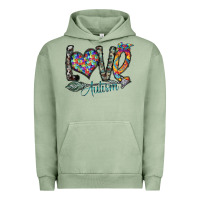 Pigment Oil Green love autism Urban Hoodie - SublimationCraftShop