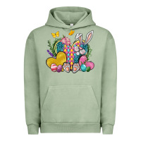 Pigment Oil Green Easter Heart Easter Day Urban Hoodie - Neo Western