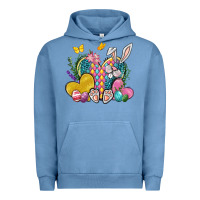 Pigment Pebble Blue Easter Heart Easter Day Urban Hoodie - Neo Western