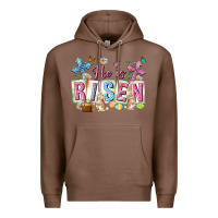 Chestnut he is risen easter with flowers Premium Hoodie - Neo Western