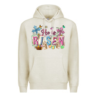 Oatmeal Heather he is risen easter with flowers Premium Hoodie - Neo Western