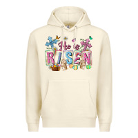 Sandshell he is risen easter with flowers Premium Hoodie - Neo Western