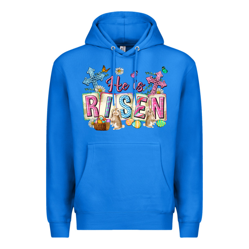 He Is Risen Easter With Flowers Premium Hoodie by Neo Western | Teevron
