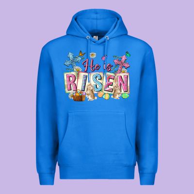He Is Risen Easter With Flowers Premium Hoodie Designed By Neo Western