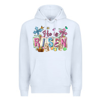 White he is risen easter with flowers Premium Hoodie - Neo Western
