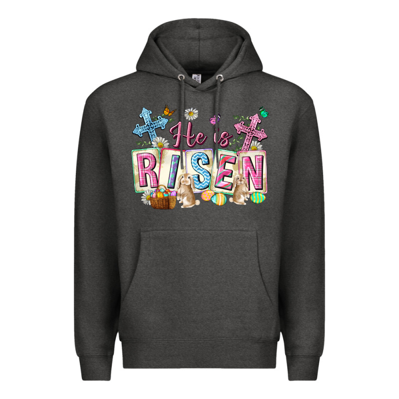 He Is Risen Easter With Flowers Premium Hoodie by Neo Western | Teevron