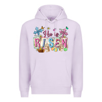 Lilac he is risen easter with flowers Premium Hoodie - Neo Western