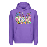 Purple he is risen easter with flowers Premium Hoodie - Neo Western