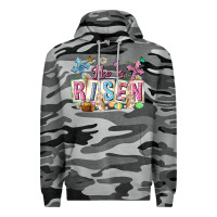 Slate Camo he is risen easter with flowers Premium Hoodie - Neo Western