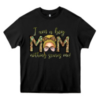 Black Iam Boy Mom Nothing Scares Me Heavy Core Tee - CowhideDigitalArt