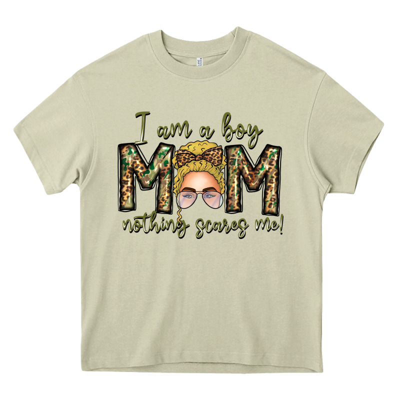 Iam Boy Mom Nothing Scares Me Heavy Core Tee by CowhideDigitalArt | Teevron