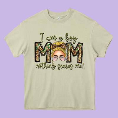 Iam Boy Mom Nothing Scares Me Heavy Core Tee Designed By Cowhidedigitalart