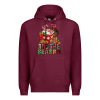 Burgundy tis the season Premium Hoodie - FaDigitalArtStudio
