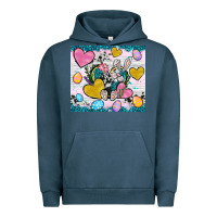 Pigment Midnight Navy Easter hearts Cowhide tumbler Easter Day Urban Hoodie - Neo Western