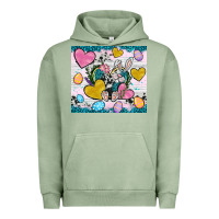Pigment Oil Green Easter hearts Cowhide tumbler Easter Day Urban Hoodie - Neo Western