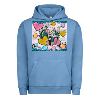Pigment Pebble Blue Easter hearts Cowhide tumbler Easter Day Urban Hoodie - Neo Western