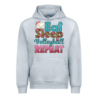 Heather Grey eat sleep volleyball repeat Urban Hoodie - HRA Design Shop