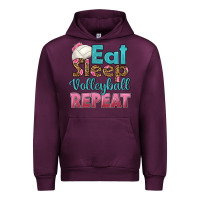 Mauve Wine eat sleep volleyball repeat Urban Hoodie - HRA Design Shop