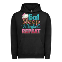 Pigment Black eat sleep volleyball repeat Urban Hoodie - HRA Design Shop