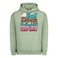 Pigment Oil Green eat sleep volleyball repeat Urban Hoodie - HRA Design Shop