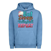 Pigment Pebble Blue eat sleep volleyball repeat Urban Hoodie - HRA Design Shop
