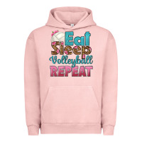 Pigment Salmon eat sleep volleyball repeat Urban Hoodie - HRA Design Shop