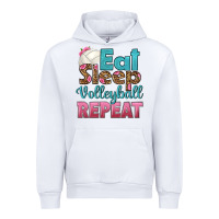 White eat sleep volleyball repeat Urban Hoodie - HRA Design Shop