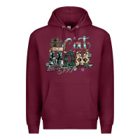 Burgundy best cat mom ever Premium Hoodie - SublimationCraftShop