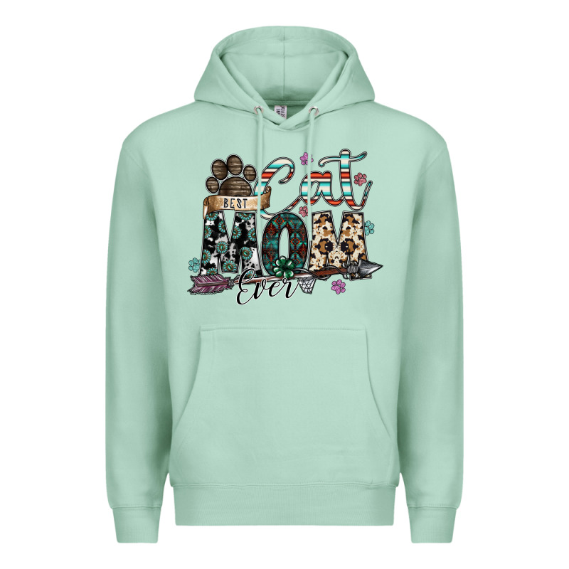 Best Cat Mom Ever Premium Hoodie by SublimationCraftShop | Teevron