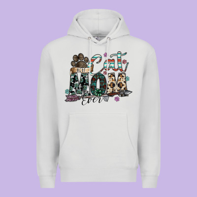 Best Cat Mom Ever Premium Hoodie Designed By Sublimationcraftshop